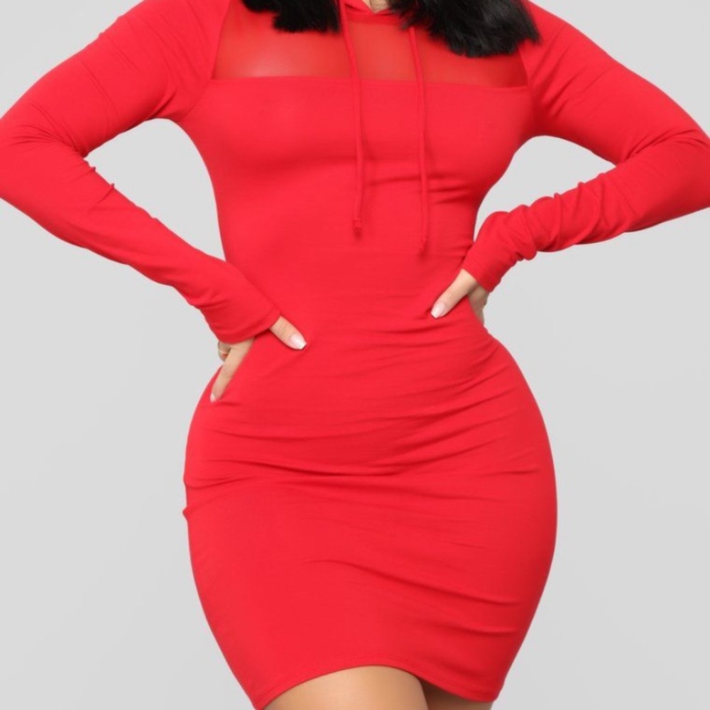 Hooded mini dress